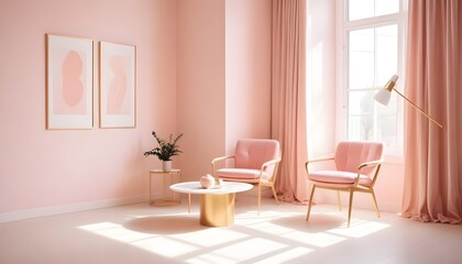 Fototapeta premium white and gold theme modern interior design