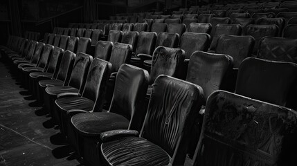Empty Theater Chairs. Generative AI