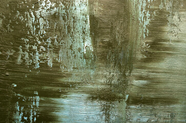 dirty art background with brush strokes in olive blue color