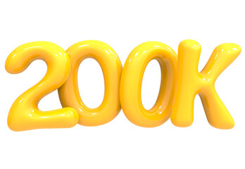 200k Follower 3d Render Gold 