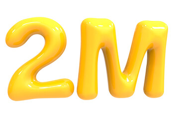 2M Follower 3d Render Gold 