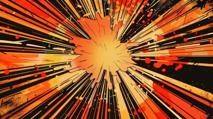 Abstract Orange and Black Explosion