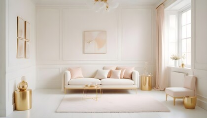 white and gold theme modern interior design