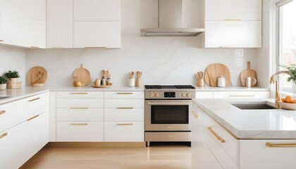 Fototapeta premium white and gold theme modern interior design