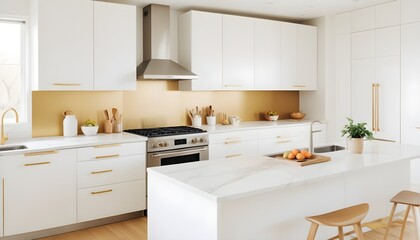 white and gold theme modern interior design