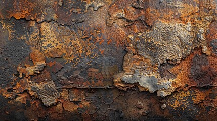 Metal surface rusty decay. Generative AI