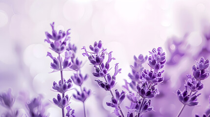 Lavender flowers isolated on white background : Generative AI