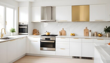 white and gold theme modern interior design