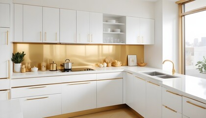 white and gold theme modern interior design