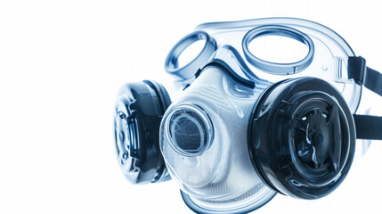 Glass scratch removal respirator masks for respiratory protection during repair isolated on white background