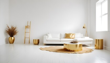 white and gold theme modern interior design