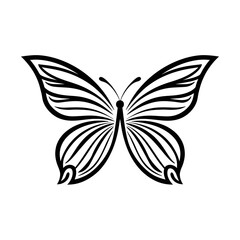 vector logo with a symmetrical butterfly design, black in color and suitable for use as a company logo