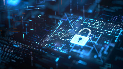 A secure, digital lock overlaying an envelope, symbolizing encrypted, private mail services for discerning businesses.