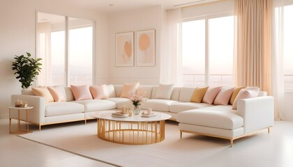 white and gold theme modern interior design