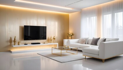 white and gold theme modern interior design