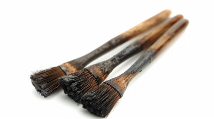 Fototapeta premium Glass scratch removal brushes for applying scratch removal compounds isolated on white background