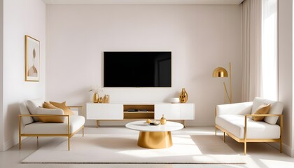 white and gold theme modern interior design