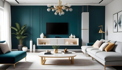 white and gold theme modern interior design