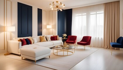 white and gold theme modern interior design