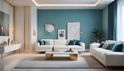 white and gold theme modern interior design