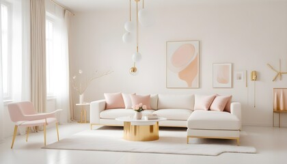 white and gold theme modern interior design