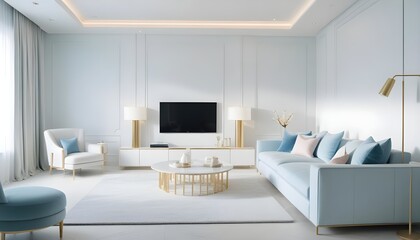 white and gold theme modern interior design