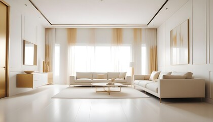white and gold theme modern interior design