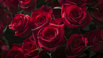 Dark roses background greeting card with a luxury roses : Generative AI