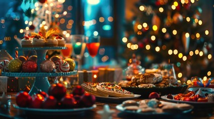A collection of childhood holiday decorations, teenage party themes, and adult celebration setups, highlighting shared moments through the years.