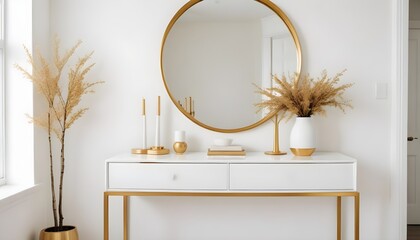 white and gold theme modern interior design
