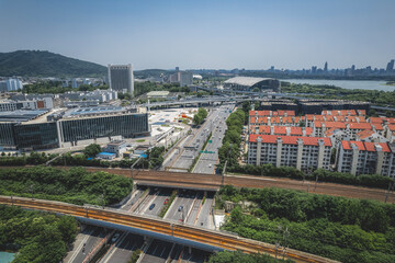 Urban Landscape with Highways and Buildings