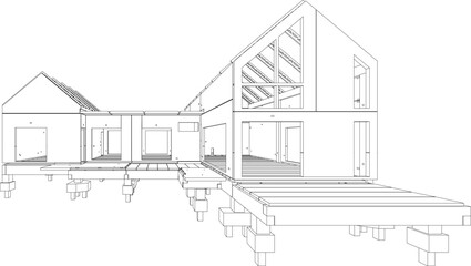3D illustration of building structure