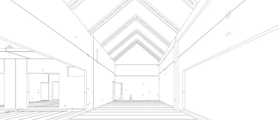 3D illustration of building structure