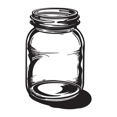 Simple empty jar logo icon, black vector illustration on white background