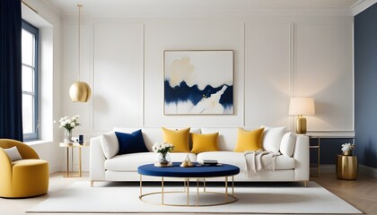 white and gold theme modern interior design