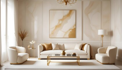 white and gold theme modern interior design