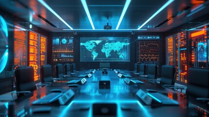 Corporate presentation on EV market growth, digital art style in a modern conference room, highlighting trends and data. 