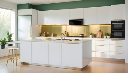 Fototapeta premium white and gold theme modern interior design