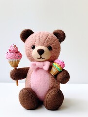 Obraz premium Cute teddy bear with a heart