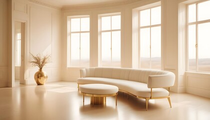 white and gold theme modern interior design