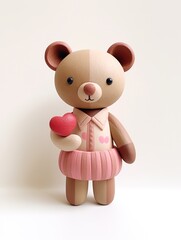 Beautiful decorative cake for a child. Bears fly in a balloon. Concept of desserts for birthday