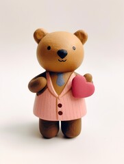 Beautiful and exquisite chocolate bear, decorated with desserts and cakes, birthday gift