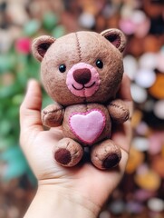 Cute teddy bear with a heart