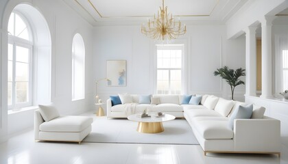 white and gold theme modern interior design