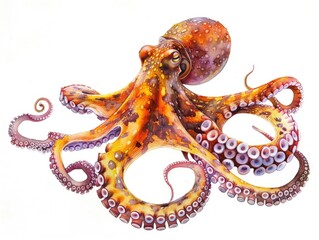 Obraz premium Octopus on white surface
