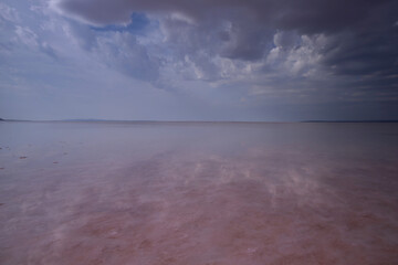 The beautiful colors of the Tuz Golu salt lake, Turkey