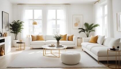 white and gold theme modern interior design
