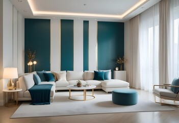 Fototapeta premium white and gold theme modern interior design