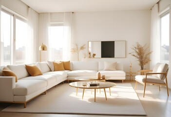 white and gold theme modern interior design