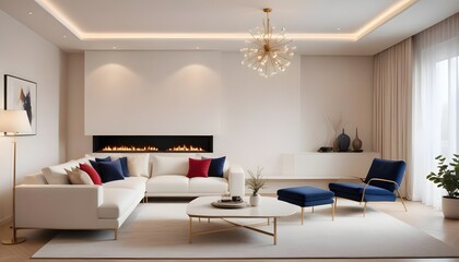 white and gold theme modern interior design